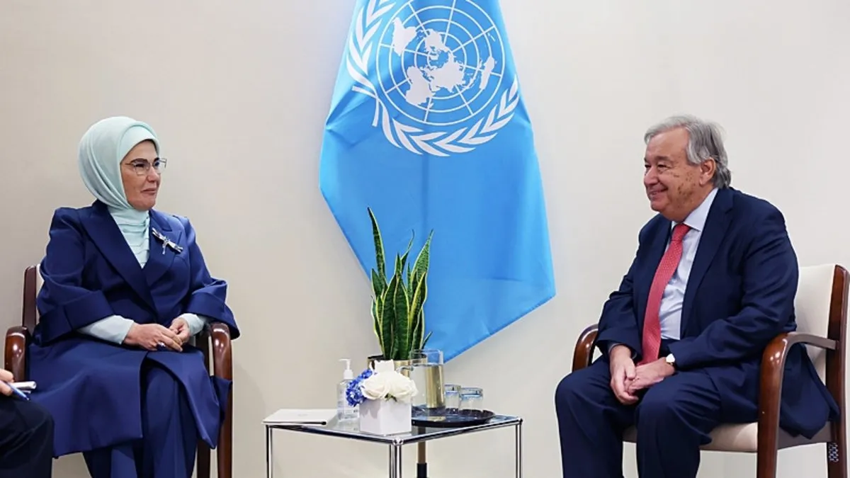 Emine Erdoğan, BM Genel Sekreteri Antonio Guterres’le görüştü